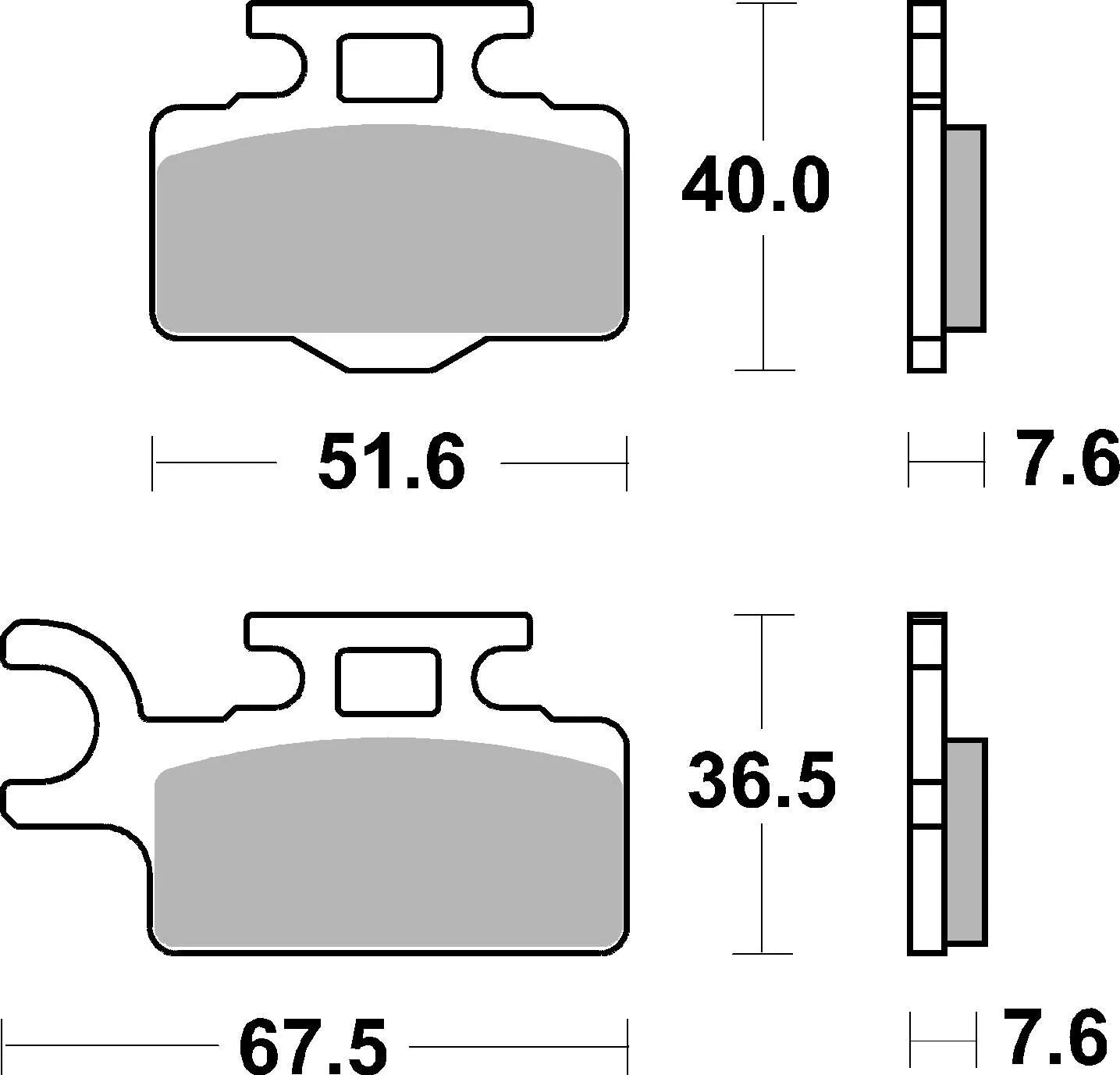 Sbs Rsi Bremseklodser - Højtydende Sintrede Metal - Foran