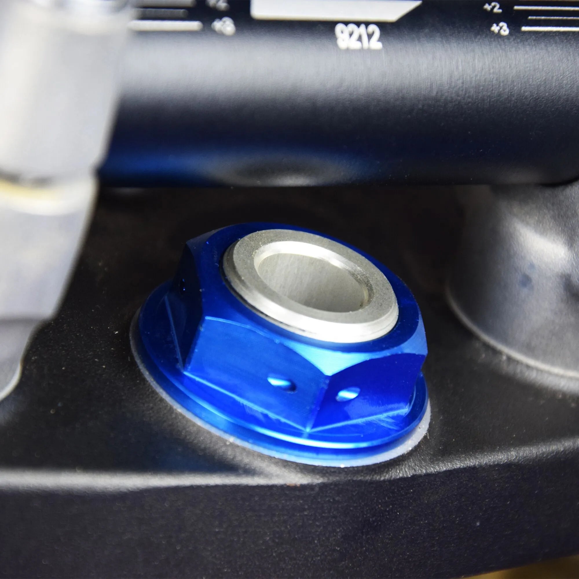 Scar Steering Stem Nut - Blue Aluminum