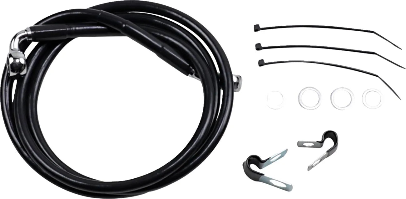 Drag Specialties Udvidet Sort Vinyl Bremse Slange Kit