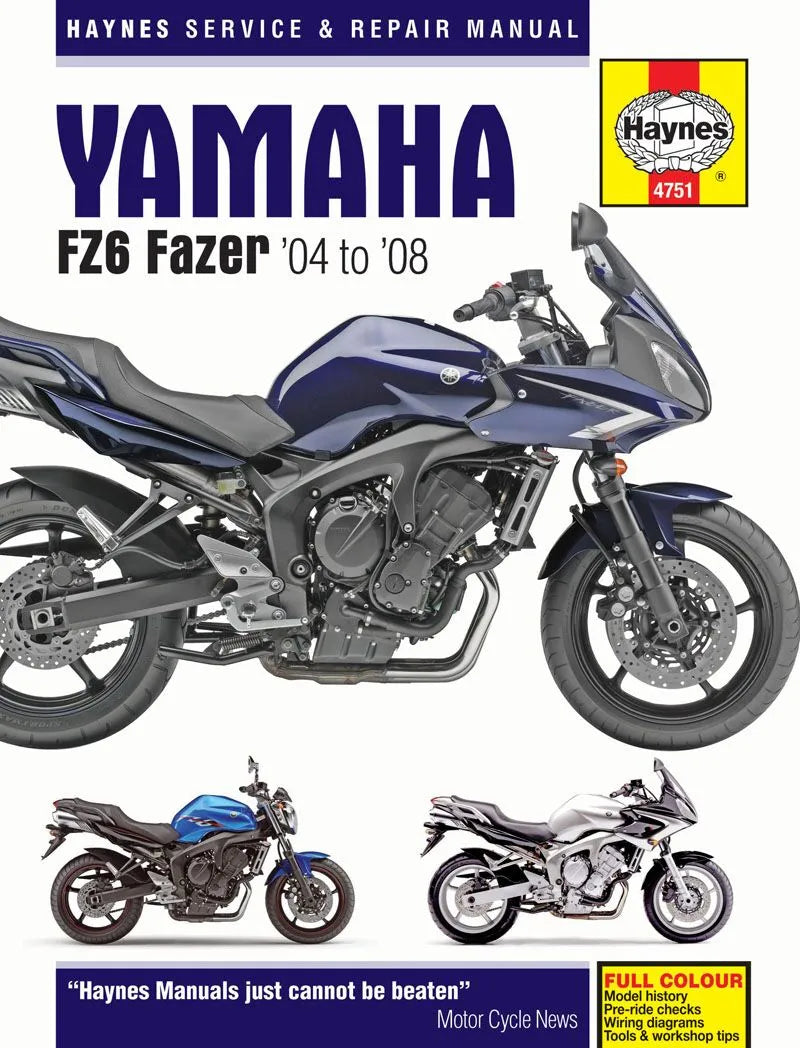 Haynes FZ6 Fazer Service Manual for Yamaha 2004-2008