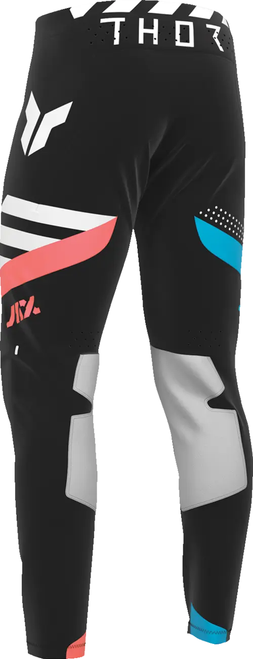 Thor Sportmode Synth Pants - Black/White/Coral/Turquoise