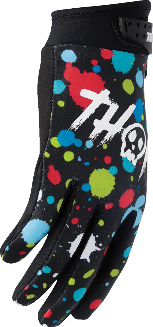 Thor Youth Launchmode Splat Gloves - Black/Multi