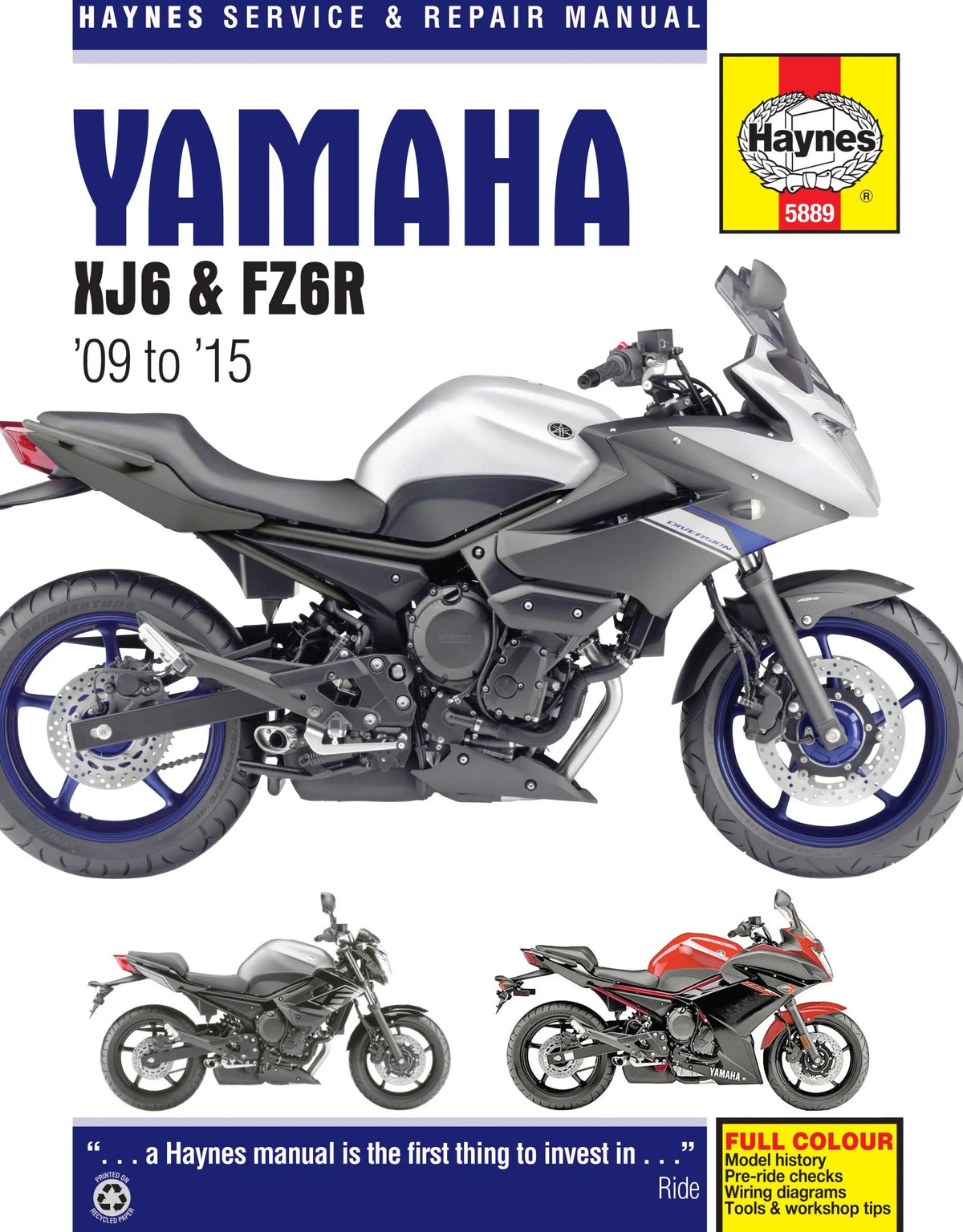 Haynes Service Manual for Yamaha XJ6 FZ6R 2009-2015