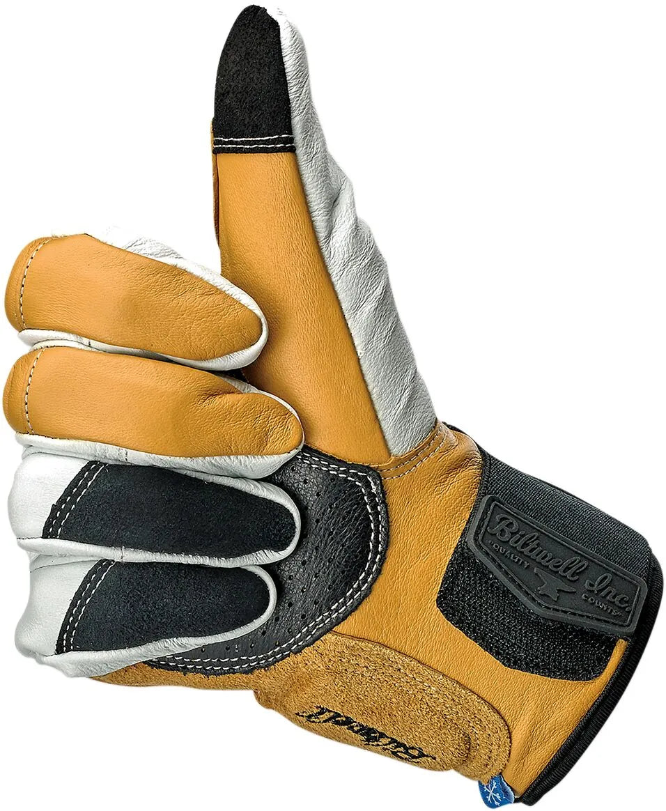 Biltwell Belden Gloves - Black/Light Gray/Golden Yellow