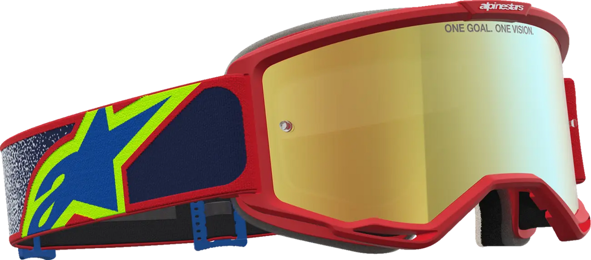 Alpinestars Vision 5 Drag Goggle Fire Red Blue Mirror-Gold