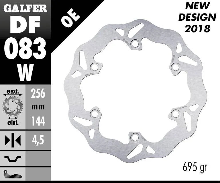 Galfer Wave Bremse Rotor Til Motorcykel - 256 mm - Foran