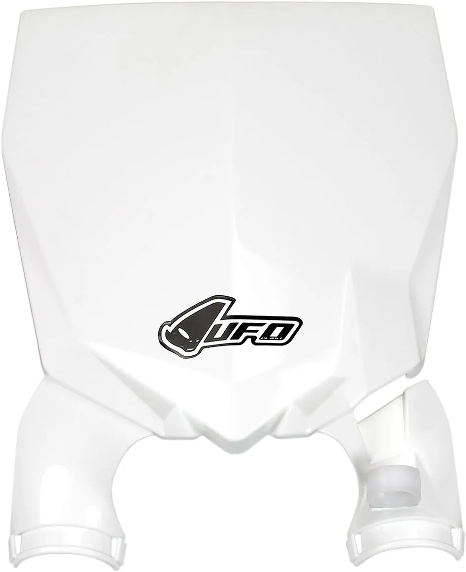 Ufo Stadium Number Plate With Fork Guards - White