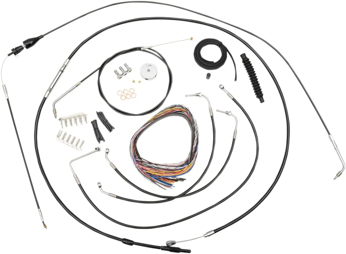 LA CHOPPERS Black Vinyl Braided Handlebar Cable Kit