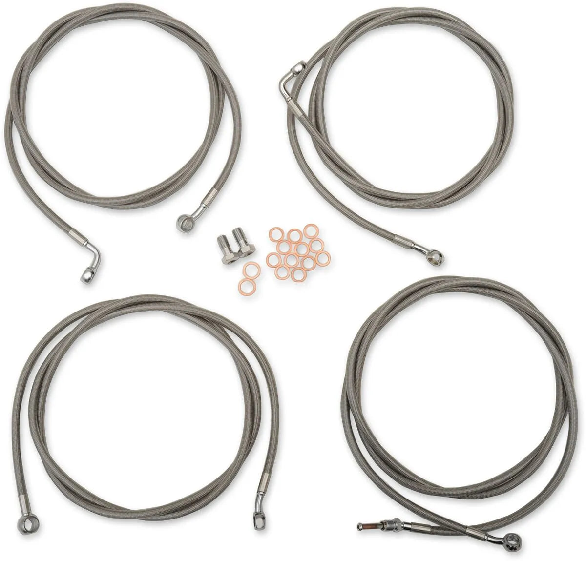 LA CHOPPERS Standard Braided Cable/Brake Kit for 15-17" Ape