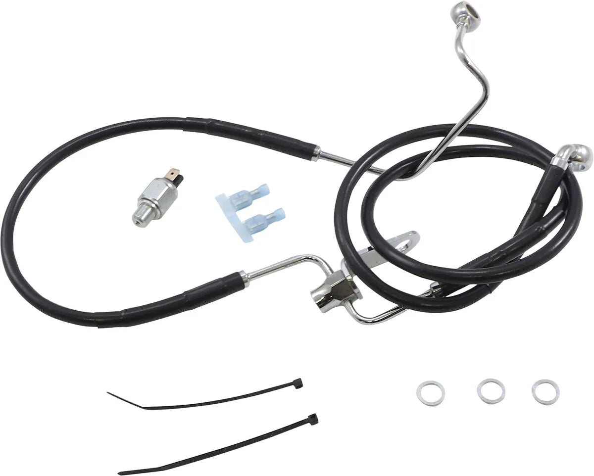 Drag Specialties Udvidet Sort Vinyl Bremse Slange Kit