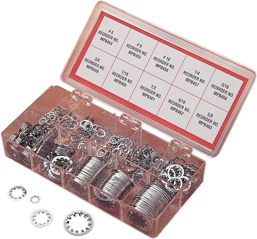 Drag Specialties Chrome Inside Star Washer Assortment Kit