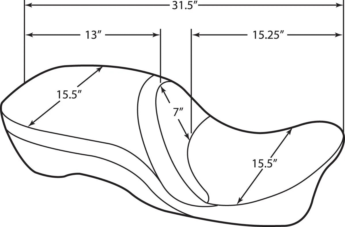 Drag Specialties Seats Touring 2-Up Leather Seat Large Frame
