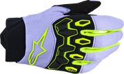 Alpinestars Youth Full Bore V2 Mx Gloves - Black/Purple/Fluorescent Yellow