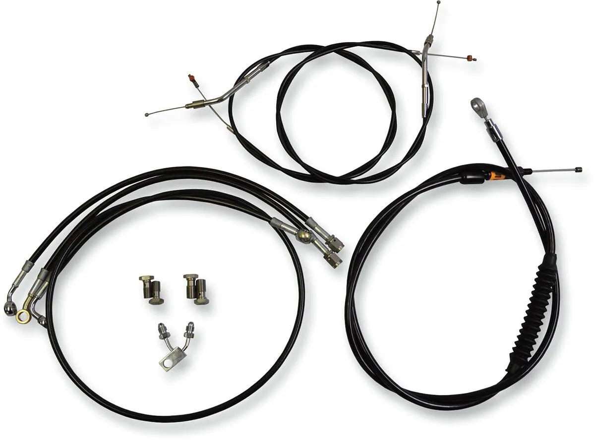 LA CHOPPERS Standard Black Vinyl Handlebar Cable Kit for Ape
