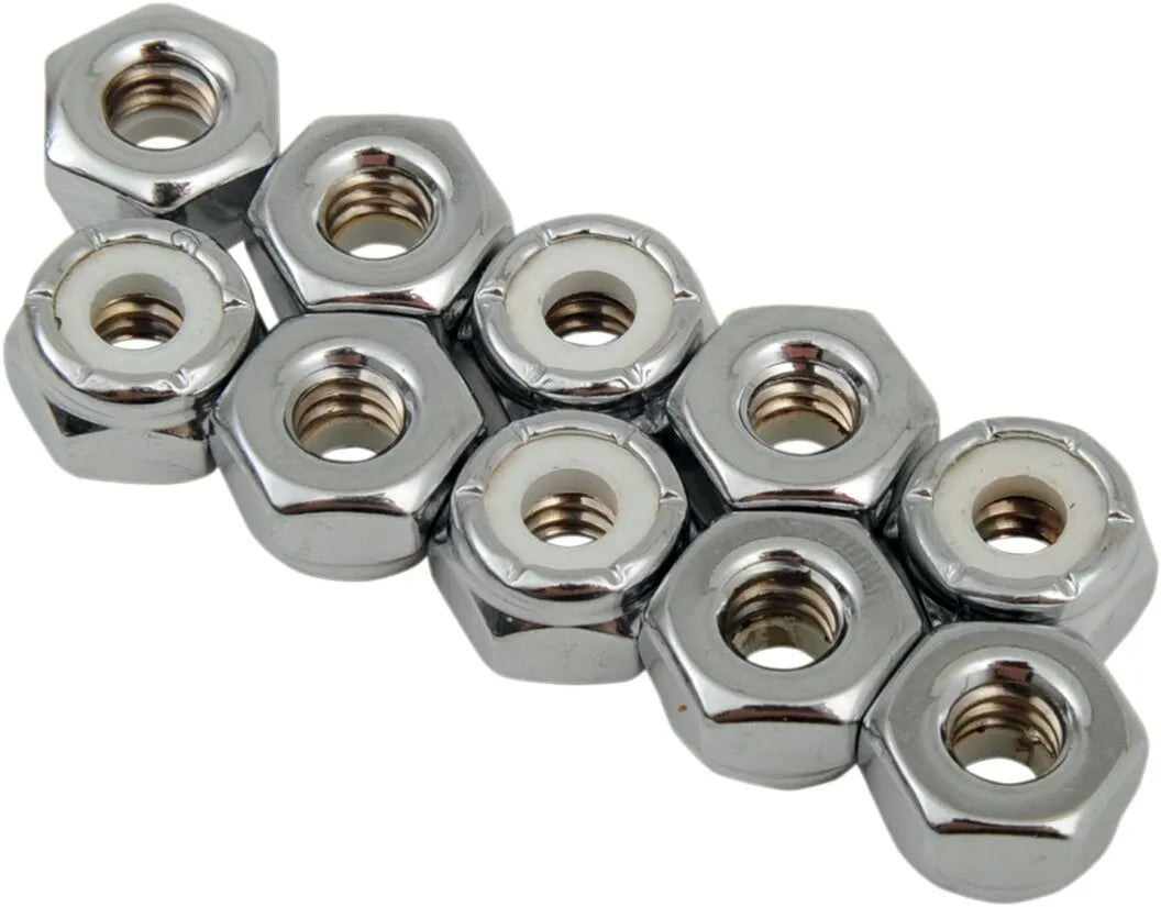 Drag Specialties Nylon Insert Nut 10-24 Chrome