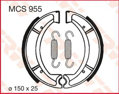 Trw Mcs955 Organic Brake Shoe Set 150 Mm - Front & Rear