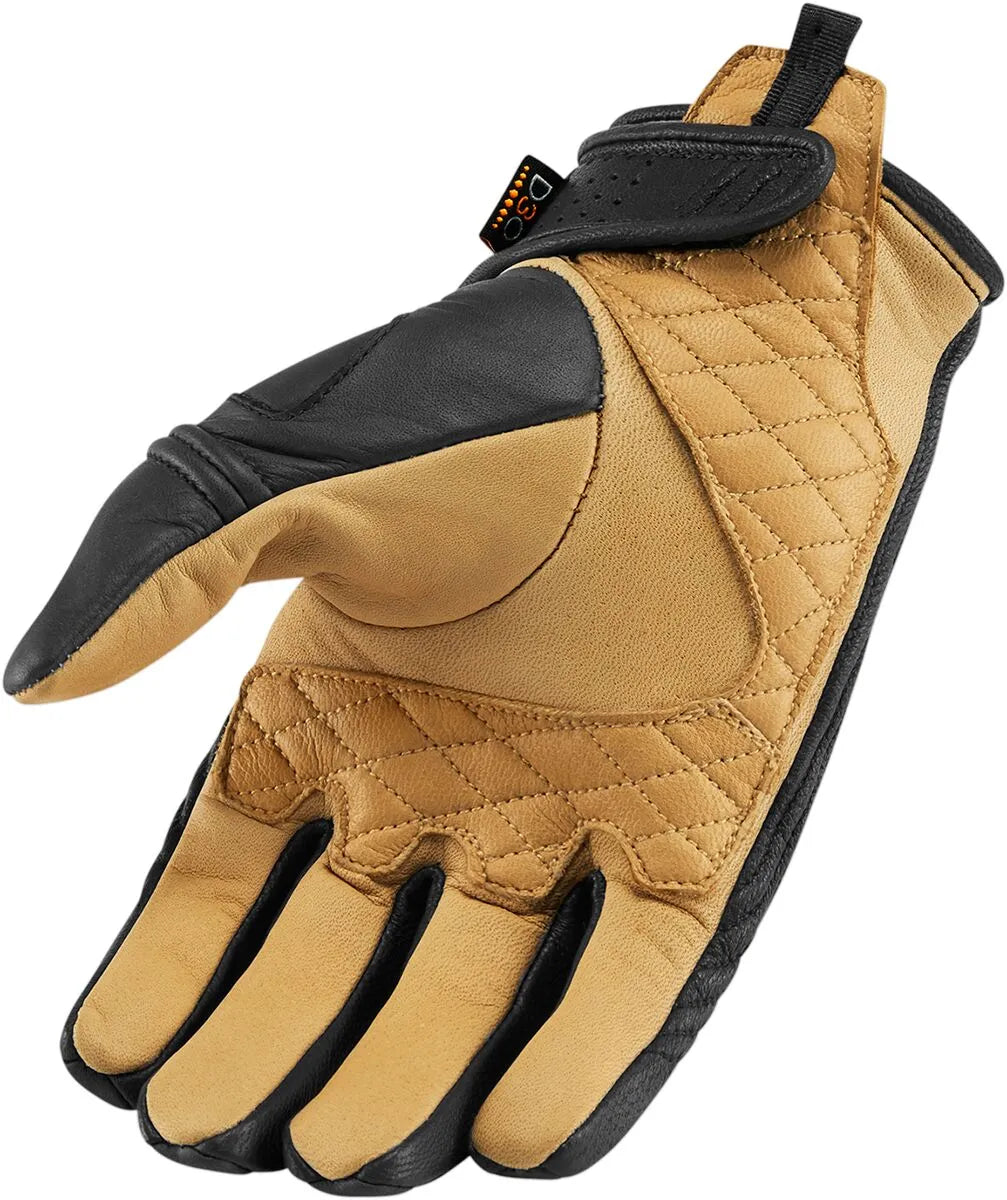 Icon Axys™ Leather Motorcycle Gloves - Black/Tan