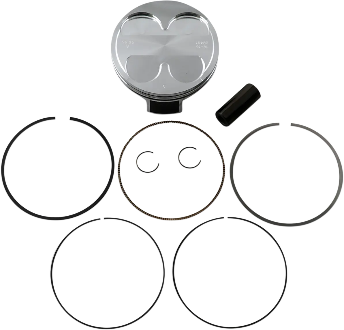 Vertex Piston Kit for 449cc Engines, 96.97mm Diameter