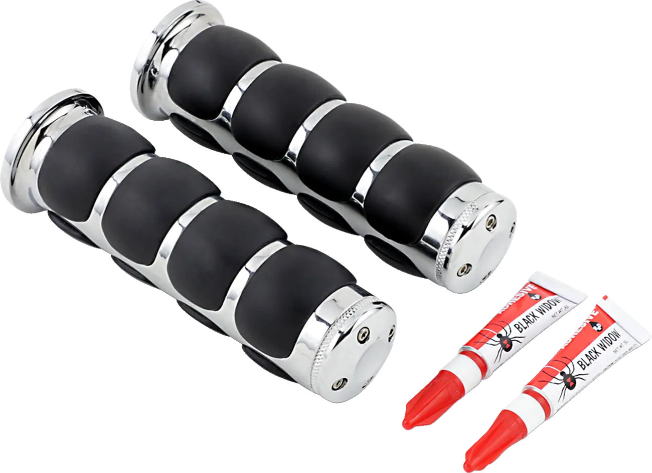 Kuryakyn Iso Grips - 1" Handlebar, Black/chrome