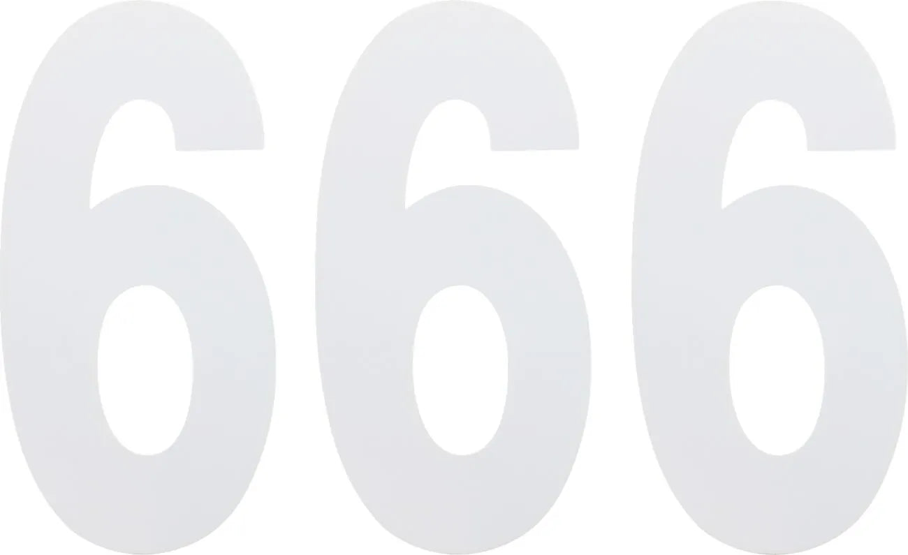 Factory Effex Standard Numbers White 6"