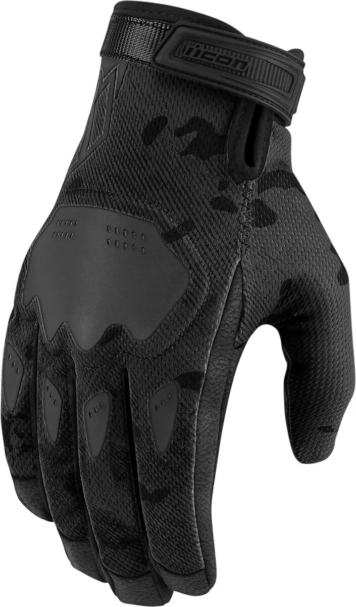 Icon Hooligan Ce Gloves For Sport Riding - Black/Camo Gray