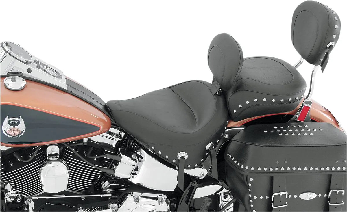 Mustang Wide Solo Seat With Removable Backrest - For Harley Davidson