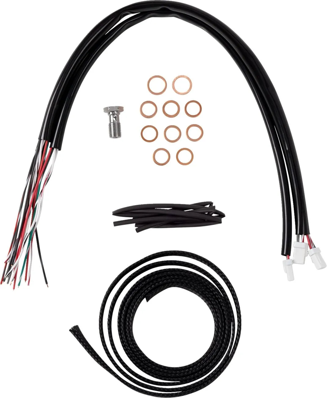 La Choppers Stainless Braided Handlebar Cable Kit 12"-14" Ape