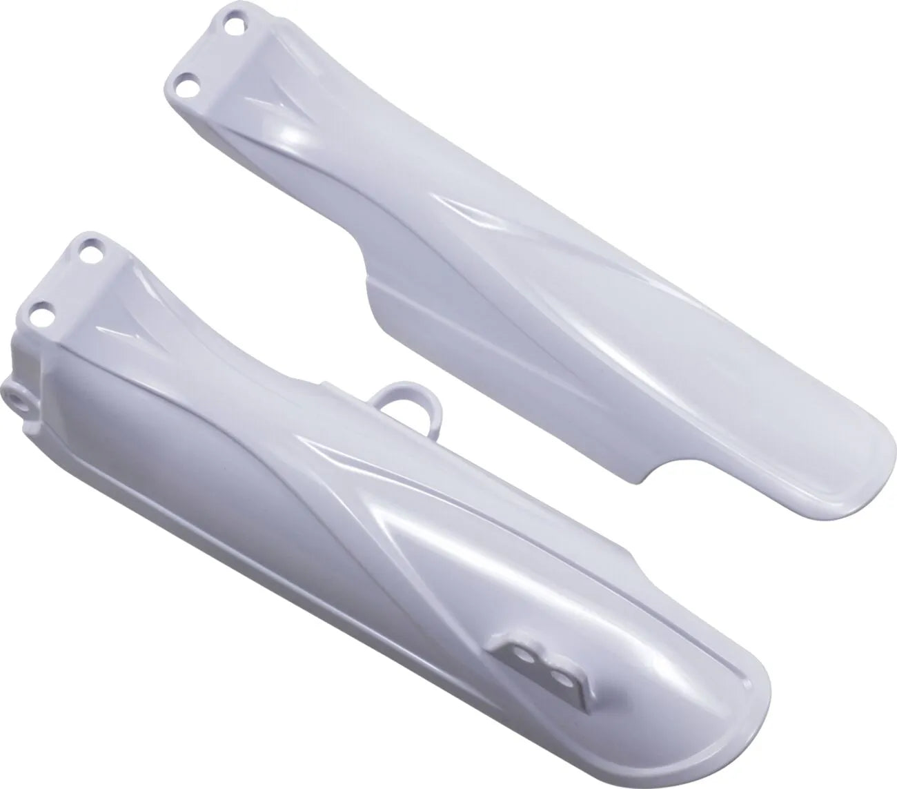 UFO White Plastic Fork Covers for Motorcycles