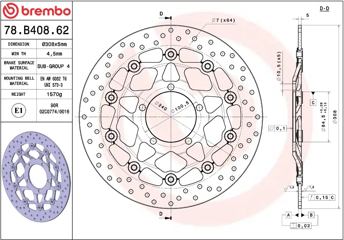 Brembo Serie Oro Brake Rotor Floating Prime Line - Front
