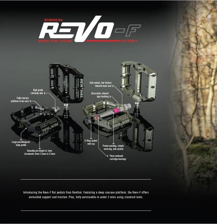 Renthal Revo-F Flat Pedals Black