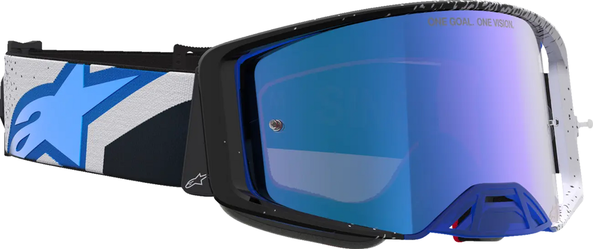 Alpinestars Supertech Hiten Goggles Black Blithe Blue Mirror-Blue