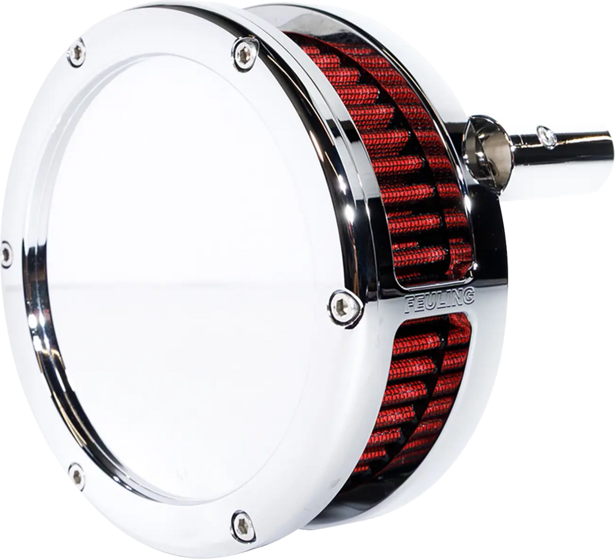 Feuling BA Slim Air Cleaner Chrome Red 2.375" H for HD Touring