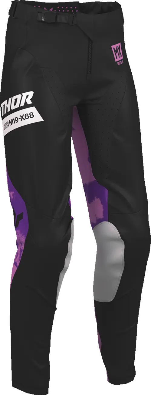 Thor Women's Launchmode Bleach Motocross Pants - Black/Purple/White