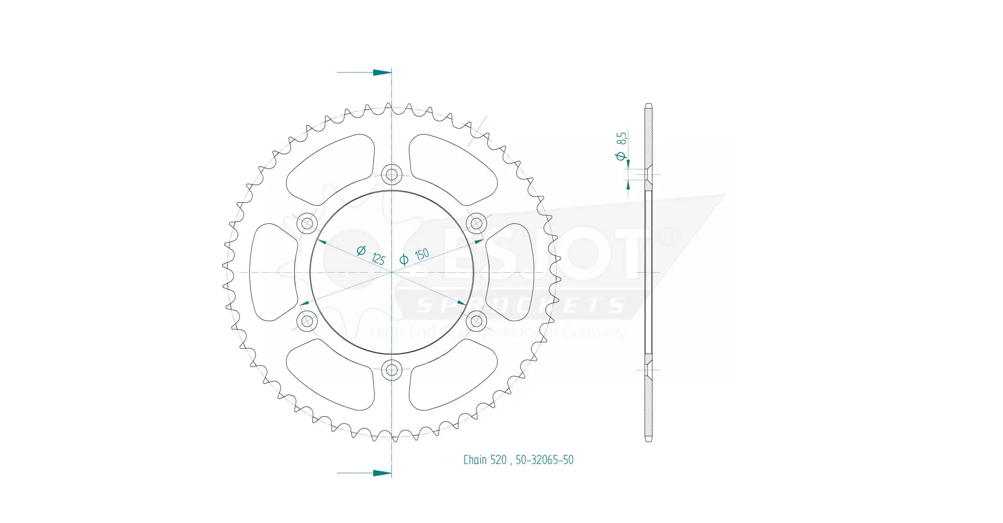 Esjot 520 Rear Sprocket - High-performance Steel