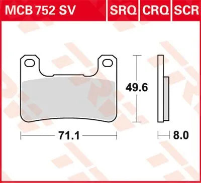 Trw Sv Series Sintered Brake Pads - Front