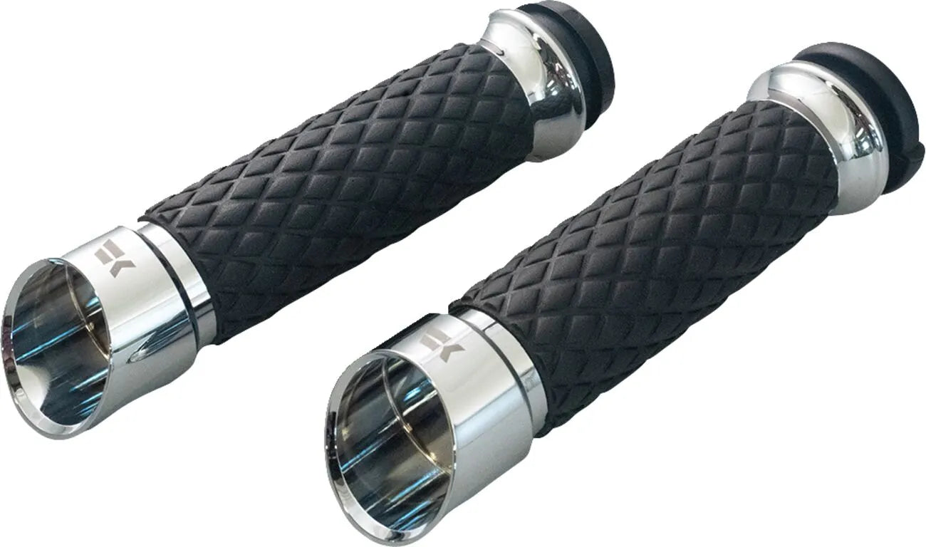 Khrome Werks Edge Grips - Chrome, 1" Bar