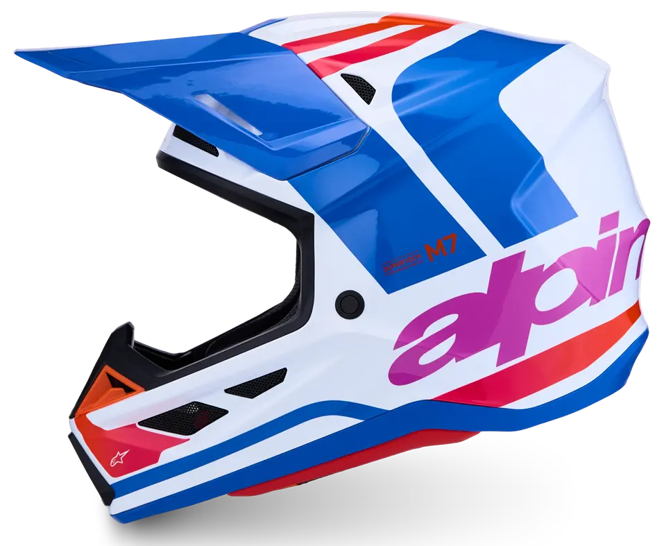 Alpinestars S-M7 Core Helmet White/Blue/Pink