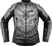 Icon Women's Overlord3 Noble™ Motorcycle Jacket - Black/Gray/White