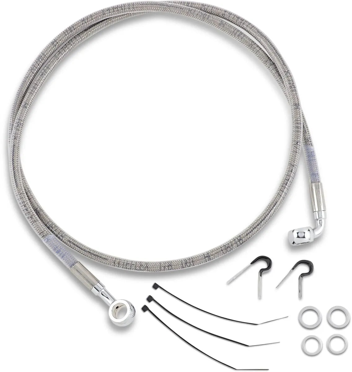 Drag Specialties rustfri stål forreste bremseslange kit
