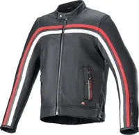 Alpinestars Dyno Leather Jacket - Black/Off-White/Red