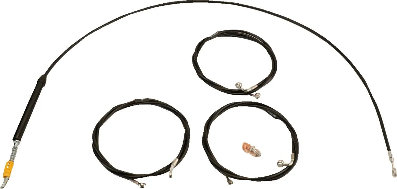 La Choppers Standard Black Vinyl Handlebar Cable Kit for Ape