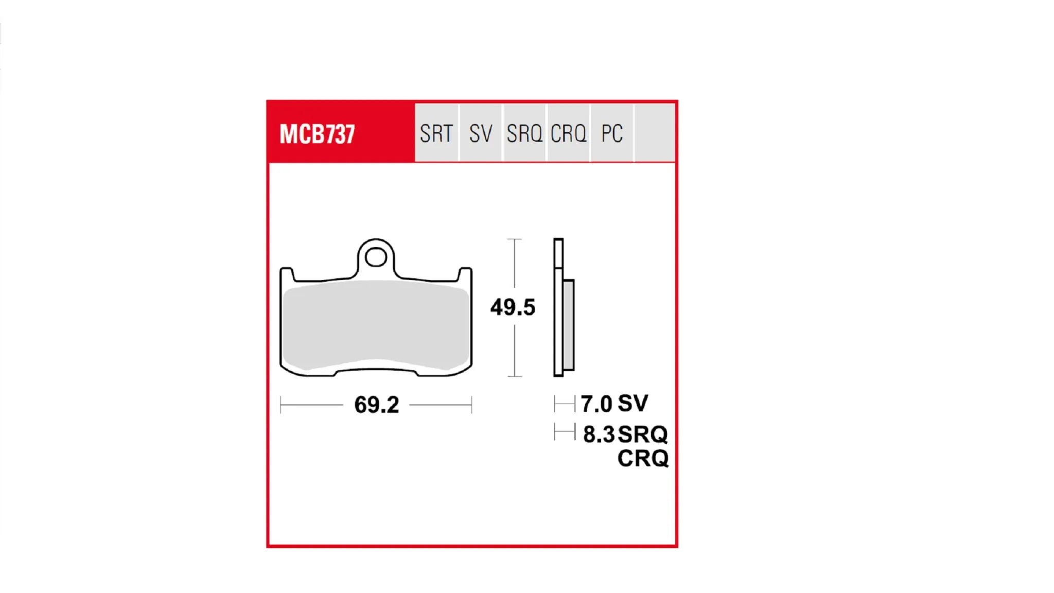Trw Trq Brake Pad Sintered Race - Front