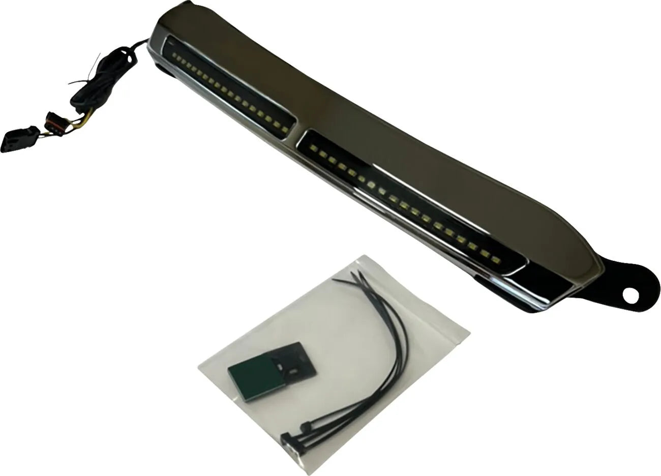 Custom Dynamics Windshield Trim - Chrome/white Leds