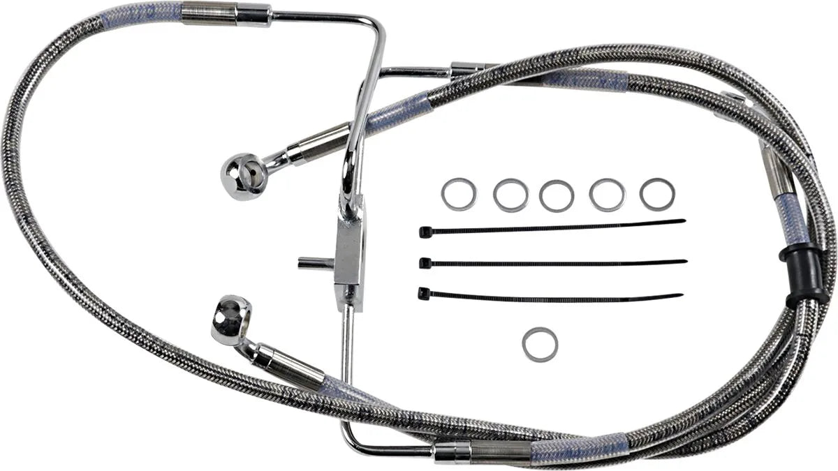 Drag Specialties Forlænget Bremse Slange 39" Rustfrit Stål Front