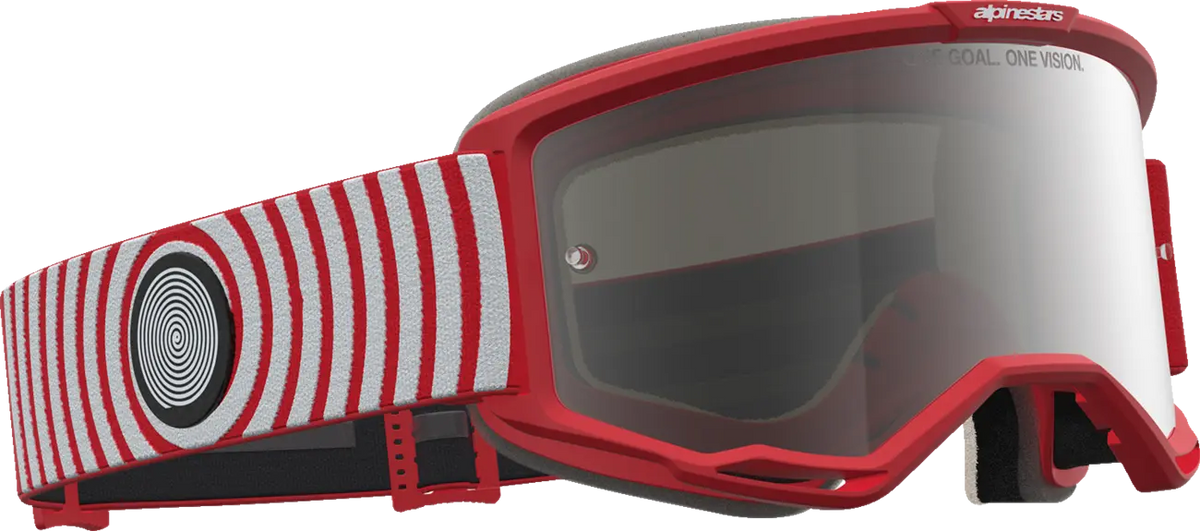 Alpinestars Vision 5 Hone Goggle Red White Mirror-Silver