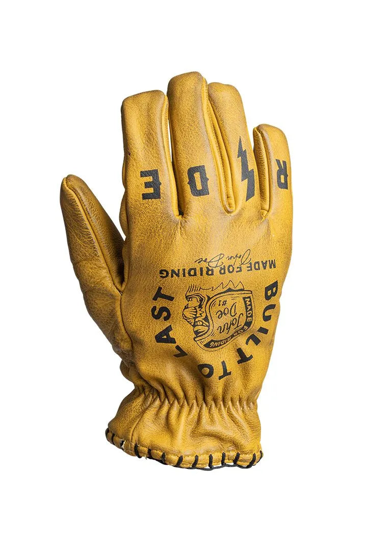 John Doe Coyote Leather Motorcycle Gloves - Black/Yellow