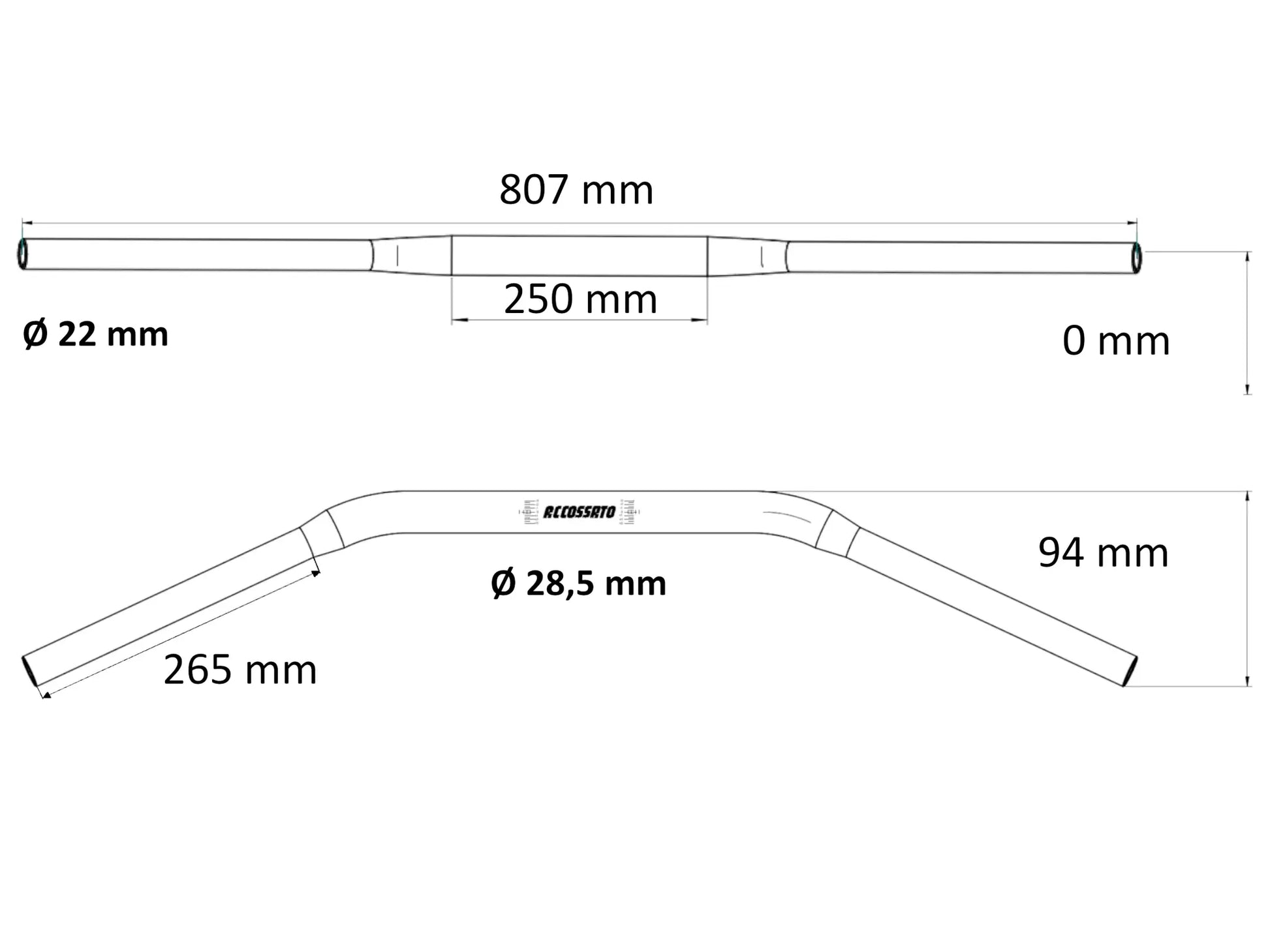 ACCOSSATO Aluminium Handlebar for 1-1/8" Clamp