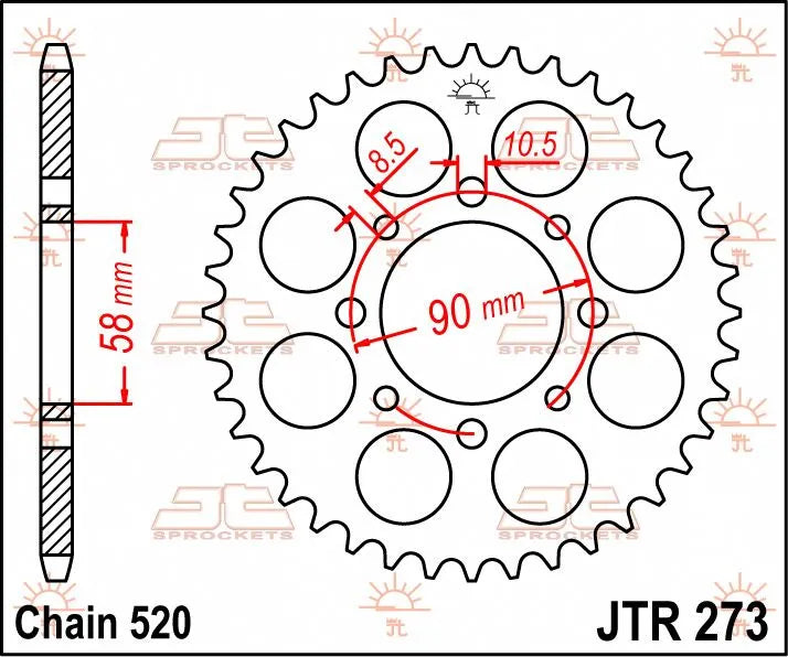 Jt Sprockets Steel Rear Sprocket 520-42t