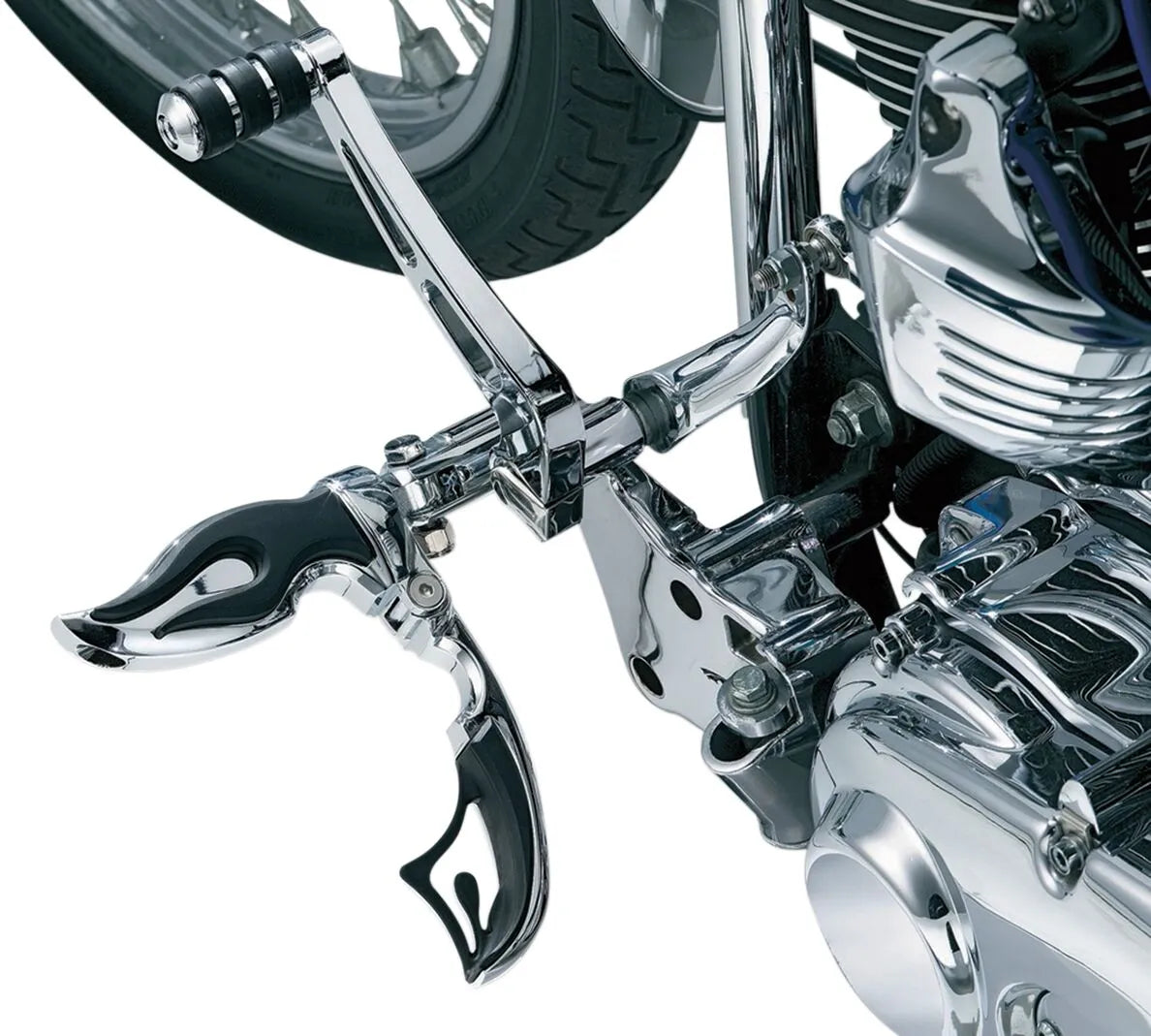 Kuryakyn Flamin' Switchblade Pegs - Chrome & Black