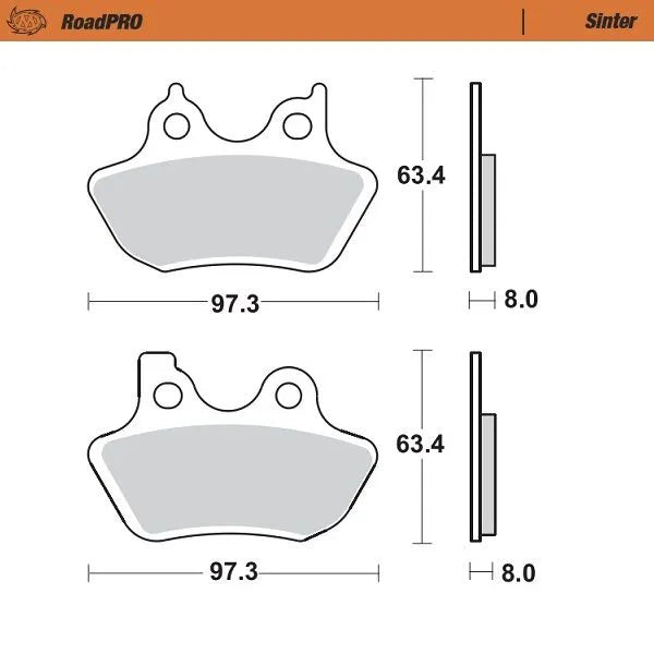 Moto-master Roadpro Sinter Brake Pad Rear - Rear